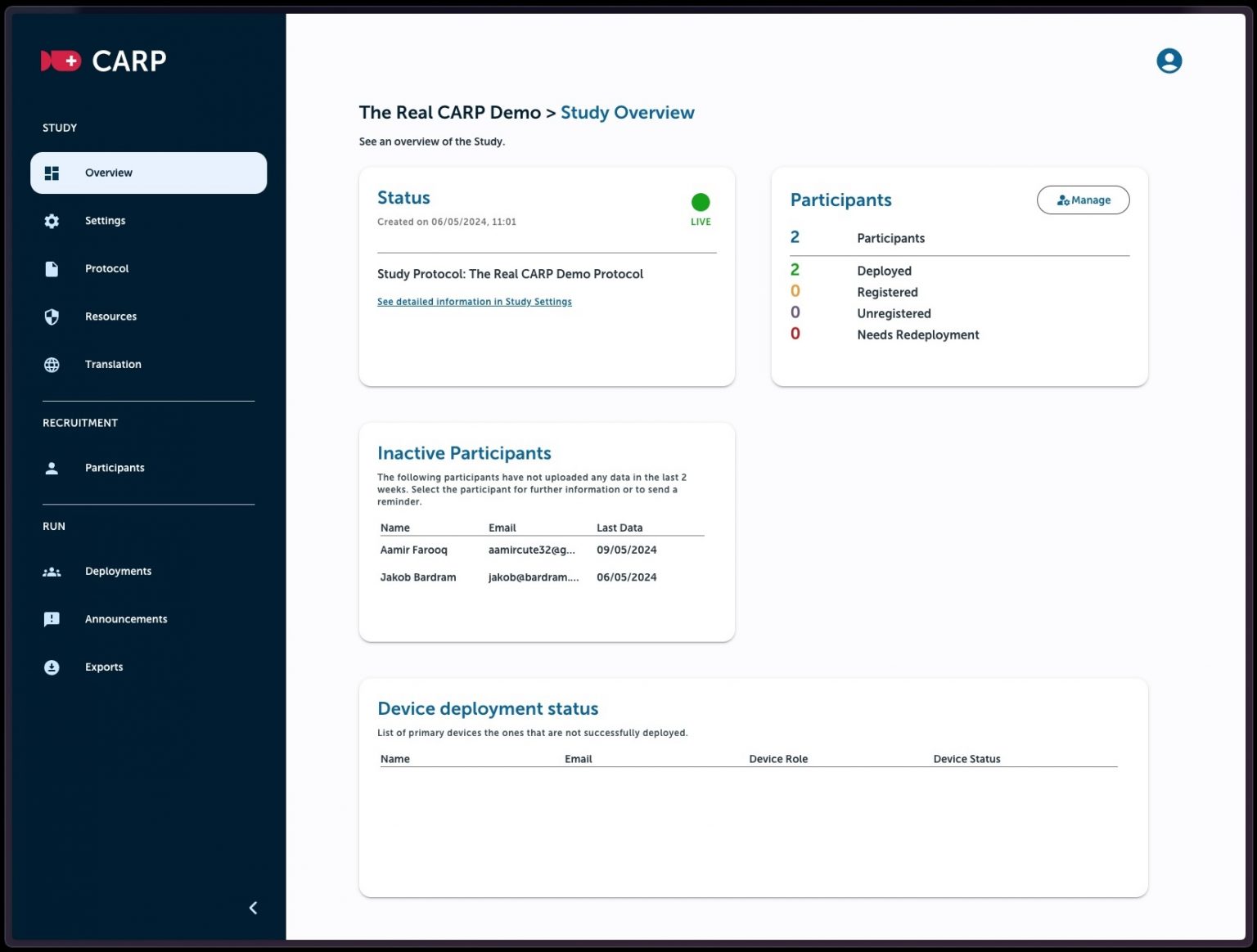 CARP Web Services – Copenhagen Research Platform (CARP)